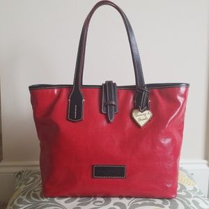 Dooney and Bourke Red Coated Canvas Tote Bag